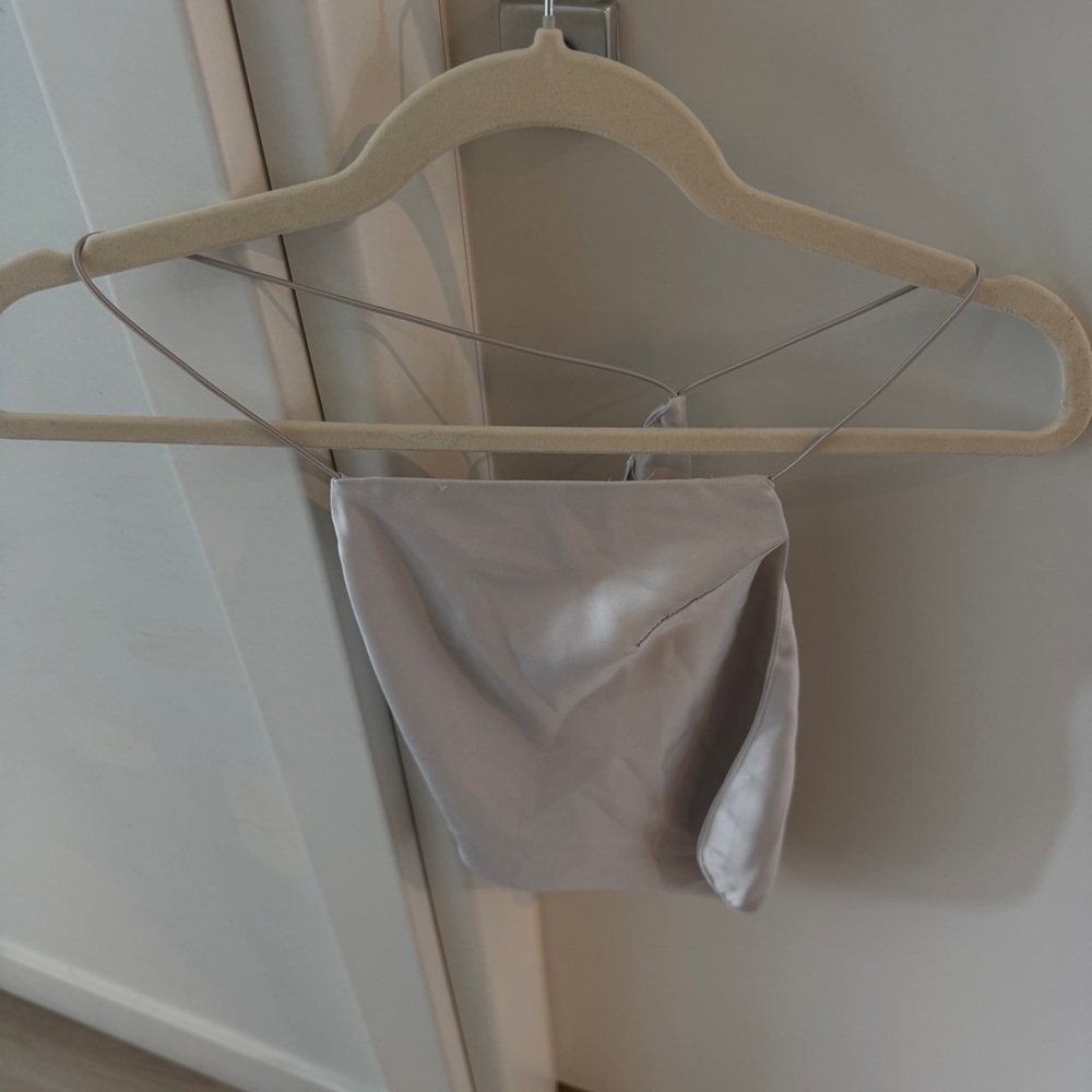 Superdown Silver Satin Chemise
